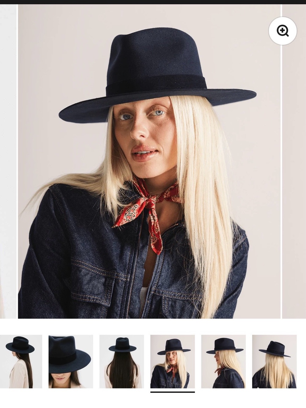 GIGI PIP Navy Wide-Brim Fedora with navy Band